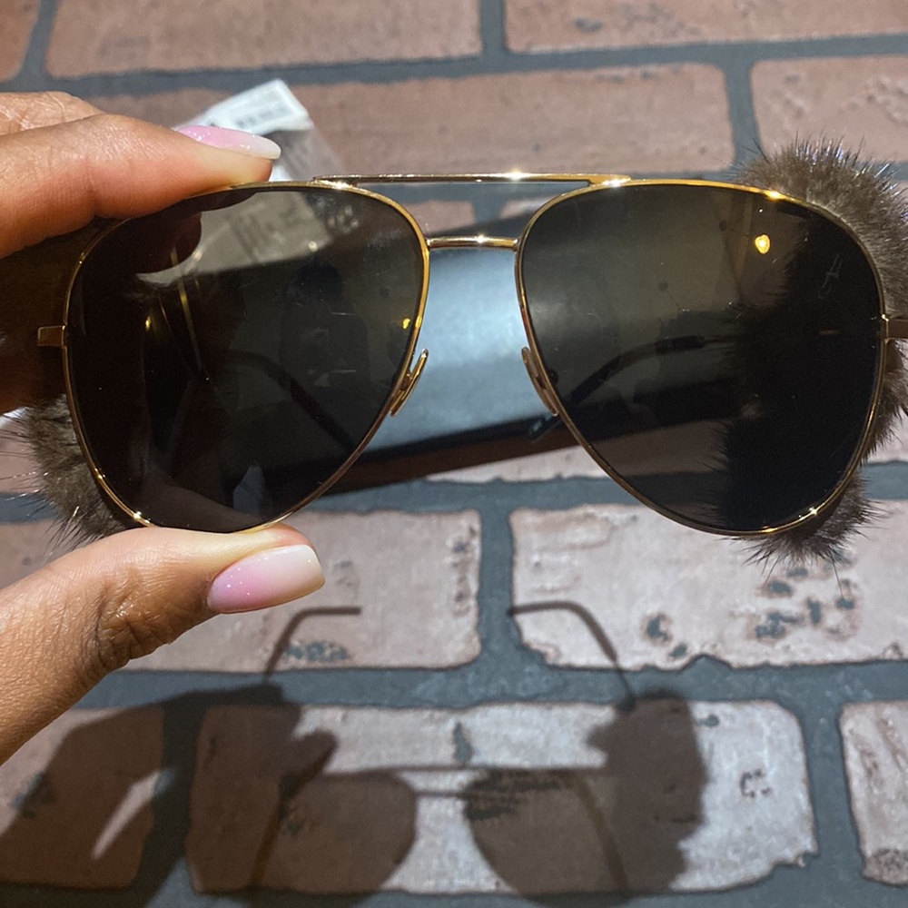 Saint Laurent Fur Sunglasses - Picture 2 of 3